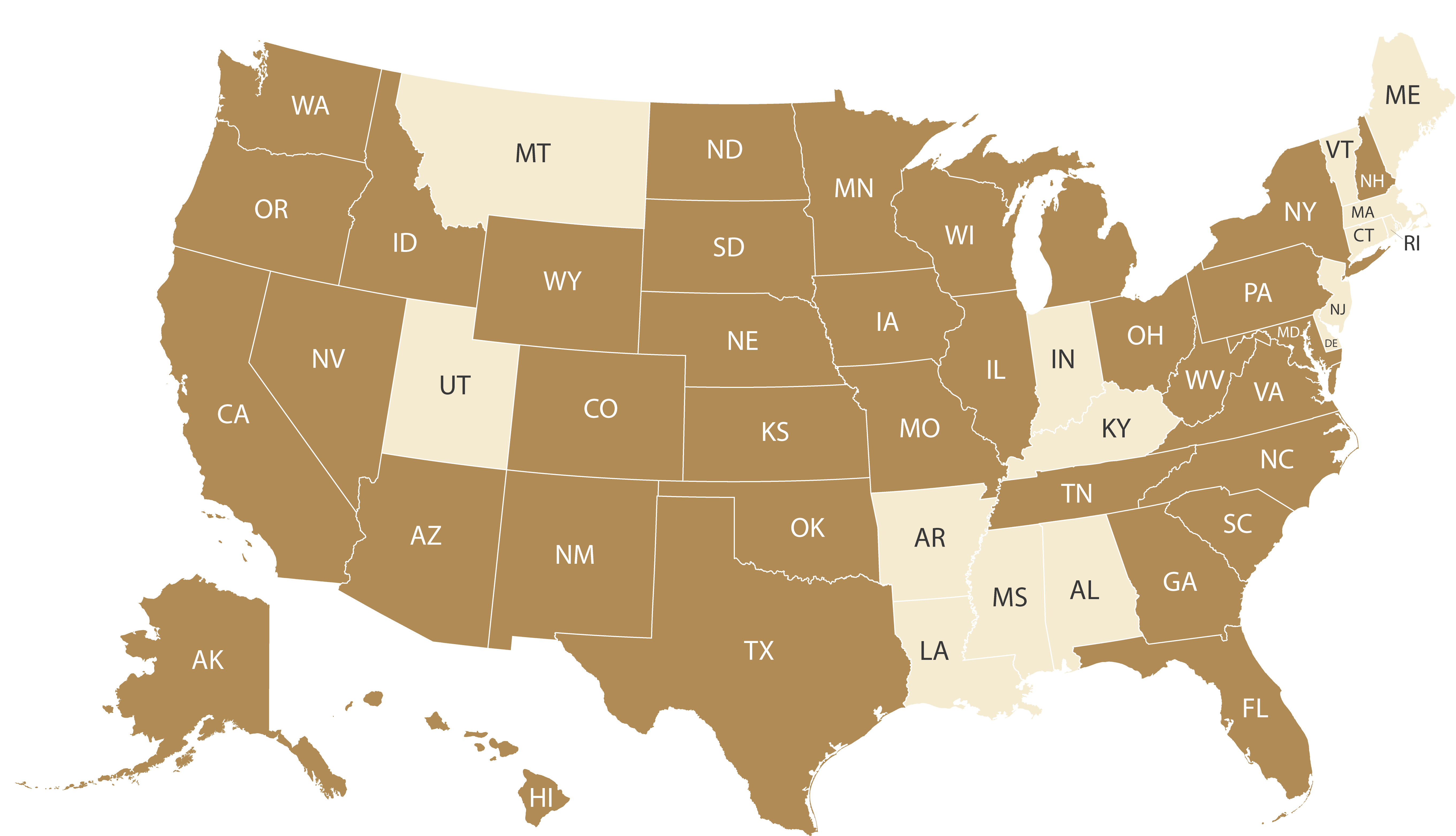 Shipping States Map